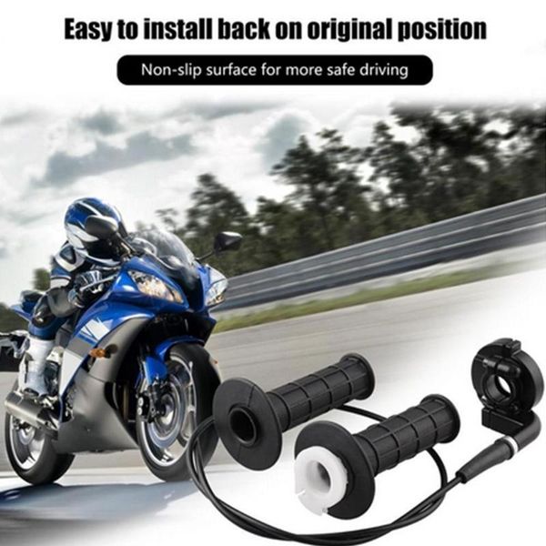 

7/8" 22mm motorcycle handlebar replacement set universal grip clamp accelerator line throttle handle with access r2s7 handlebars