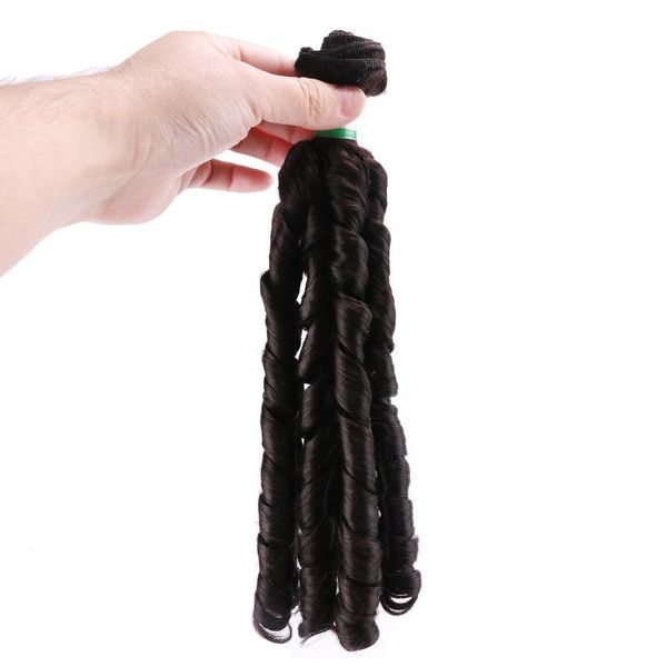 

human ponytails black brazilian spring curly funmi synthetic hair bundles 180 gram one set extensions for women