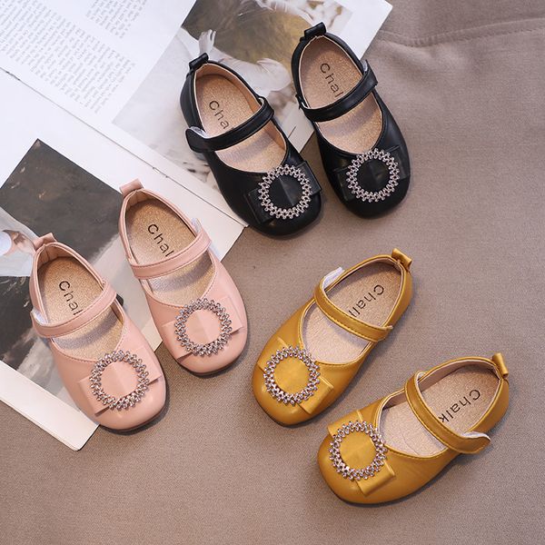 

Newest Spring Autumn Kids Shoes 2021 Girls Sweet PU Leather Garden Shoes Childrens Korean Version Of The Soft Bottom Shoes