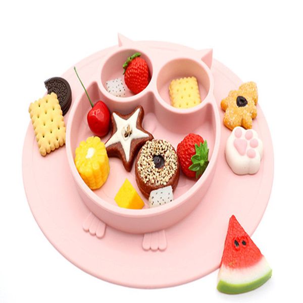 

baby feeding suction plate newborn silicone tray vajillas plato infant dishes pratos kid eating bowl placemat infantil drop ship