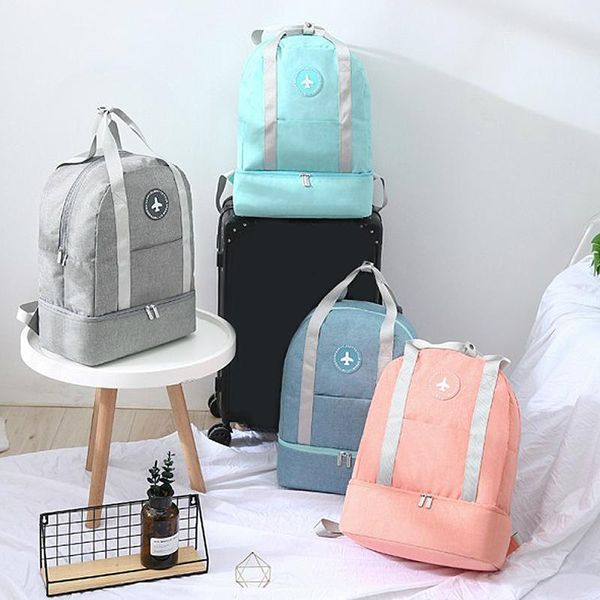 

duffel bags luggage travel bag ouble layer design storage clothes shoes bra underwear pouch waterproof portable zip