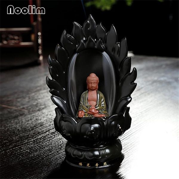 

fragrance lamps buddha handicraft ceramic backflow incense burner home decor waterfall zen buddhist holder censer