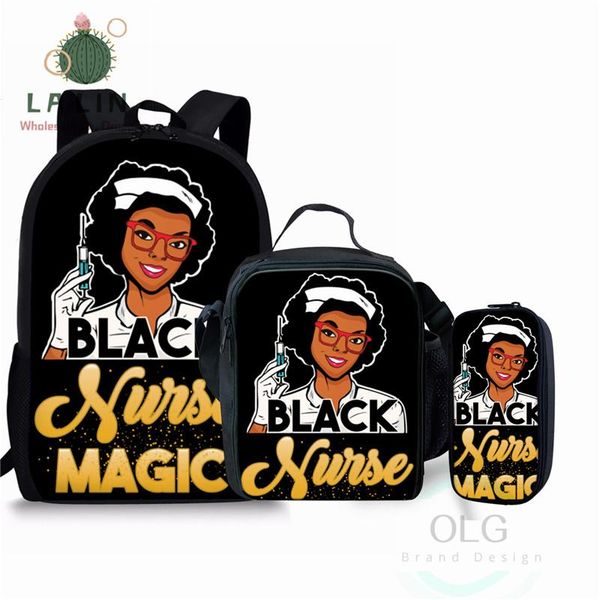 

backpack lalin 3pcs school for teenager girl black art design children bags magic kids book bag custom mochila