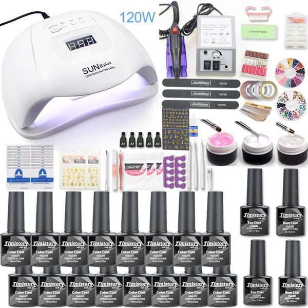 

nail lamp set 16/20 colors polish gel kit uv led electric manicure drill machine art tools1