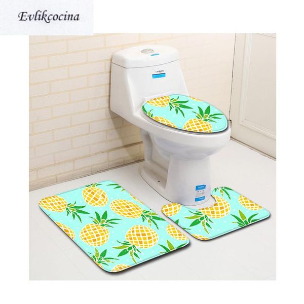 

bath mats 3pcs pinapple series banyo bathroom carpet toilet u type mat set non slip tapis salle de bain alfombra bano