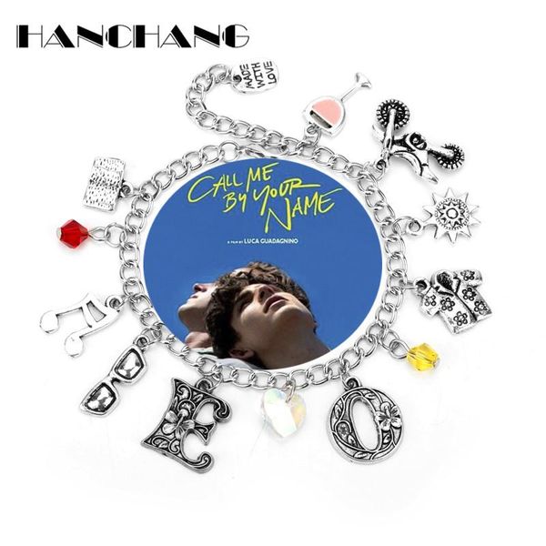 

link, chain hanchang call me by your name bracelets for woman vintage accessories charms jewelry elio oliver letters bracelet femme, Black