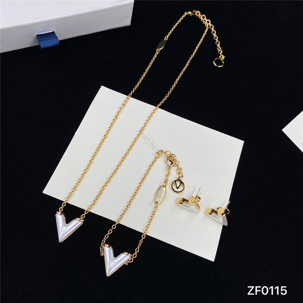 V Форма подвесной ожерелье Серьги с рисунками классический дизайн золотой фестиваль браслета