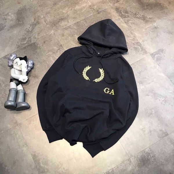 

2022 factory wholesale new 21 autumn and winter korean wheat ear alphabet printed hoodie for men and women the same casual loose long sleeve, Black