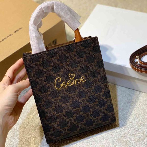 

designer handbag qixi cabas arc de embroidery bag mini vertical hand printed old flower shopping bag