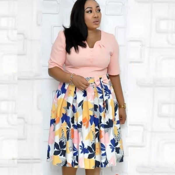 

dresses for women elegent fashion style african lady plus size knee-length midi dress l-3xl africa clothing, Black;gray