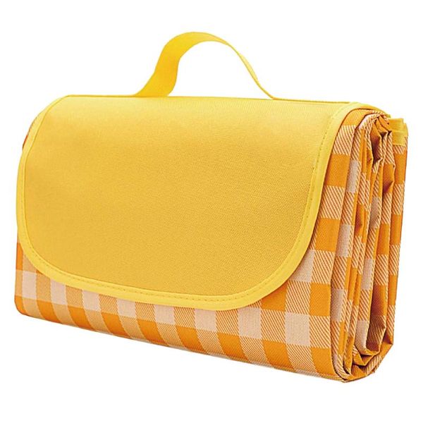 

picnic blanket waterproof ground sheets portable outdoor beach mat folding hiking supplies camping travel yellow blankets