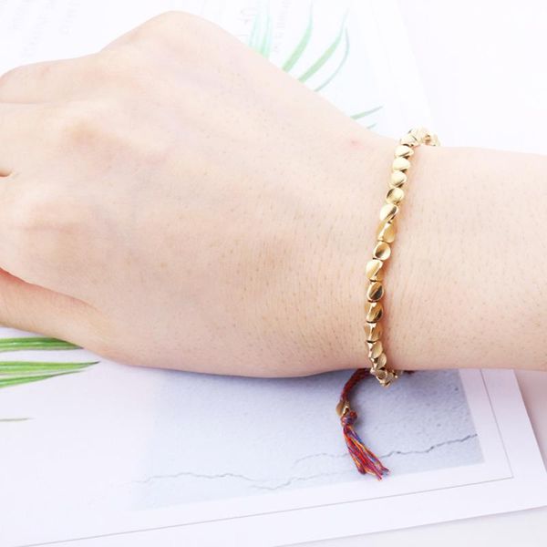 

beaded, strands 2021 hand rope braided wenwan line special-shaped copper beads string tassel bracelet, Black