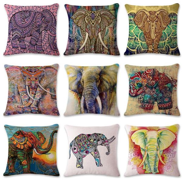 

cushion/decorative pillow thailand style throw cover southeast asia elephant pattern cushion coffee shop bohemian cotton linen pillowcase