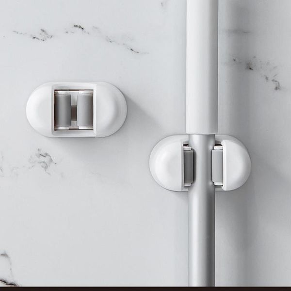 

hooks & rails wall mounted mop organizer holder brush broom hanger home storage rack bathroom suction hanging pipe household tools