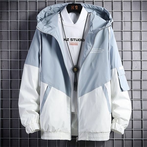 

2020 spring and autumn clothes men jacket size 3xl outwear hooded coat slim parka men's hooded fashion printed jacket streetwear, Black;brown