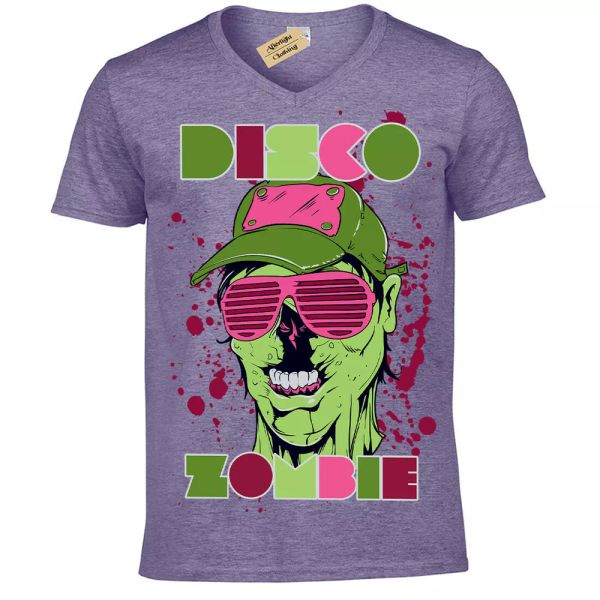 

disco zombie camiseta fiesta rave camiseta hombre cuello en v, White;black