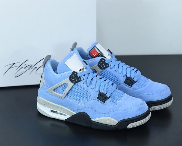

portmarket mens basketball shoes 4s jumpman 4 university blue fashion outdoor running trainers sports sneakers ship size 7-13 with box