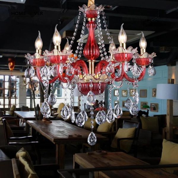 

chandeliers modern chandelier lamp for living dining room bedroom kitchen lustre para sala 6 lights red led crystal lighting
