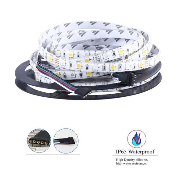 

strips led strip lights, 5 pin rgbw waterproof 12v 16.4ft (5m) 300leds smd warm white plus rgb light with 40keys remote