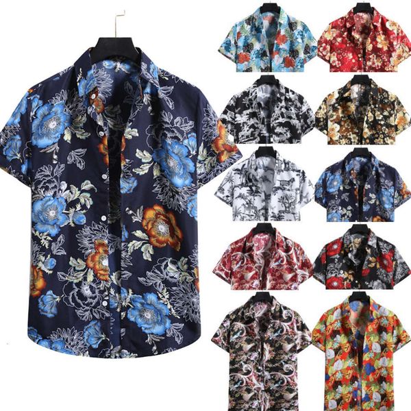 

men's casual shirts shirt summer shirt printing casual men's short sleeve lapel 6eus, White;black