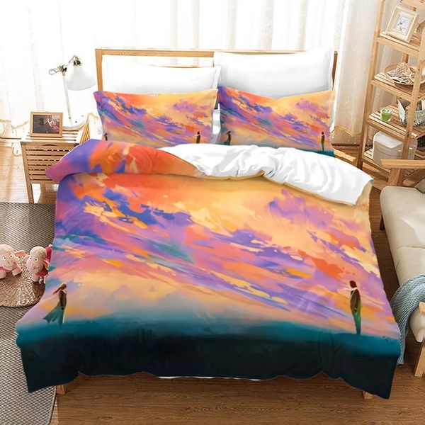 

bedding sets king  lovers set single twin full size lover oil painting bed children's kid bedroom duvetcover 018