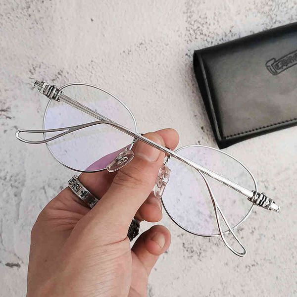 

factory outlet pure titanium electroplating anti blue light easy to close qianxi myopia metal spectacle frame 104, White;black
