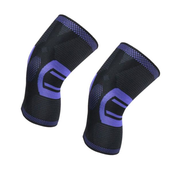 

2pcs sports knee protector knitted breathable leg guards anti-skid sleeve support for squating basketball fitness (black pu elbow & pads, Black;gray