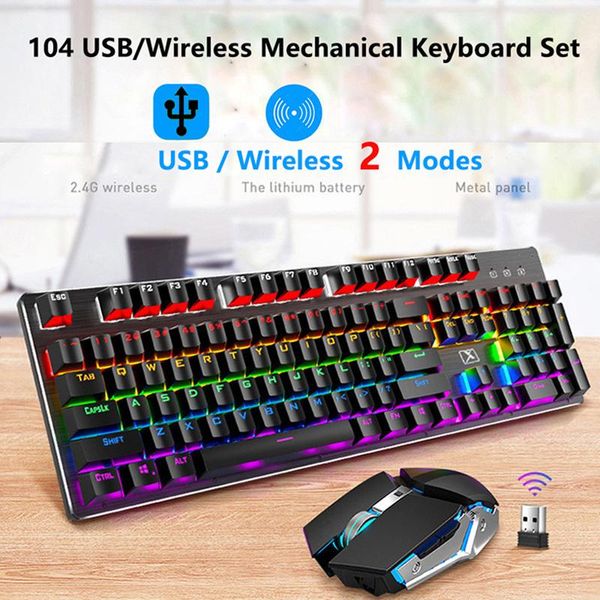 

keyboard mouse combos 2.4g usb gaming wireless and rgb backlit rechargeable mechanical ergonomic for game pc laptop