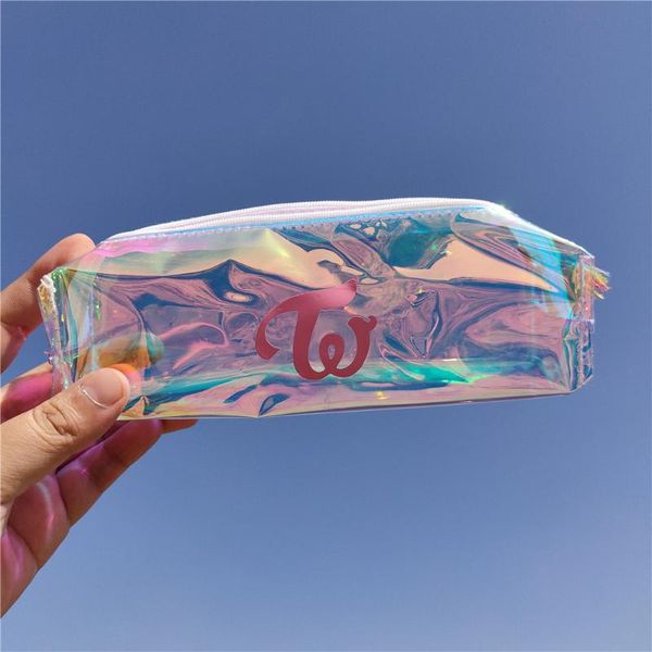 

pencil cases 1pcs kpop twice laser case transparent k- bag feels special