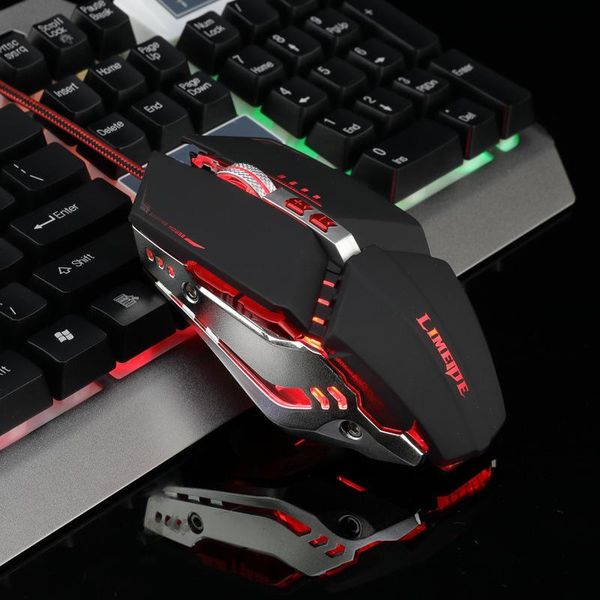 

mice professional gamer gaming mouse 8d 3200dpi adjustable wired optical led computer usb cable for lappc