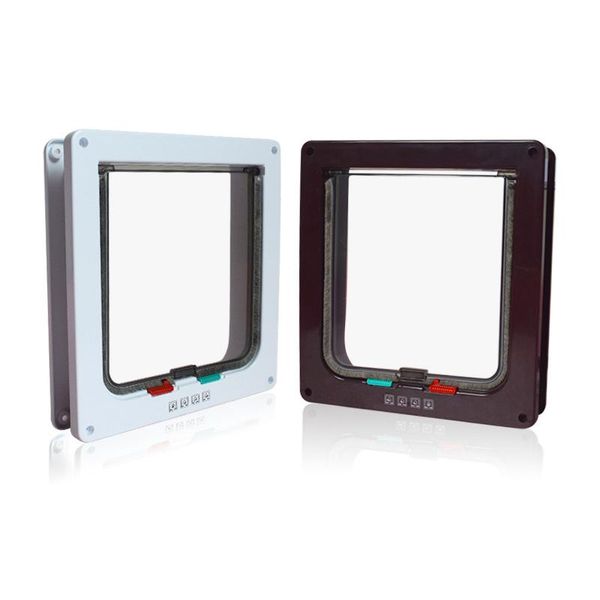 

cat carriers,crates & houses pet intellgent control doors abs animal small dog gate door supplies safe flap kitten on sale
