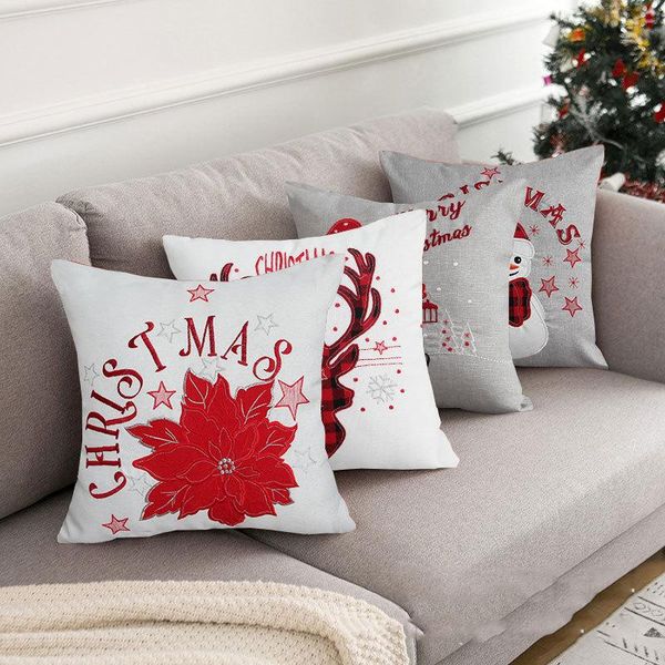 

cushion/decorative pillow christmas patch embroidered pillowcase holiday home decoration dwarf cushion decorative pillows for sofa