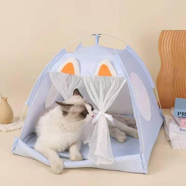 

cat beds & furniture tent house dog bed comfortable indoor kitten princess mattress kennel pets supplies