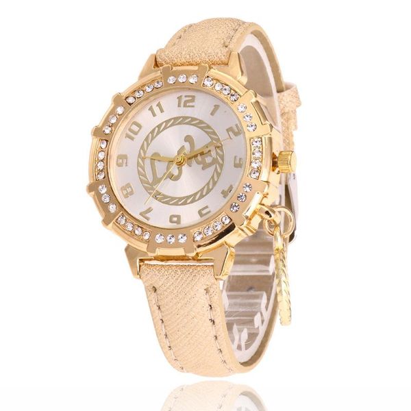 

wristwatches women quartz wrist love tower rhinestone pendant watch brand fashion clock lady dress business, Slivery;brown