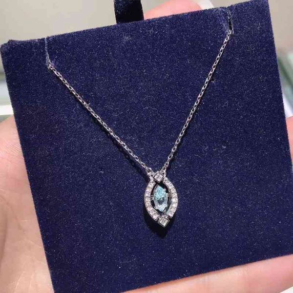 

shi jiaqi's heart, horse's eye necklace, woman's fresh green diamond, water drop, clavicle chain as a gift for her girlfriend, Black