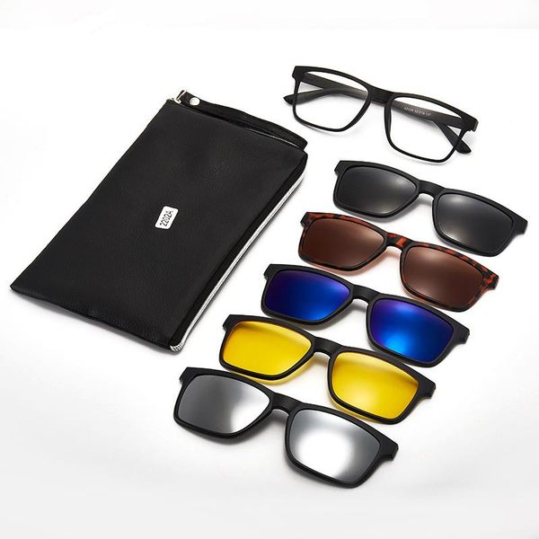 

fashion sunglasses frames magnetic night vision cover glasses,men travel outdoors,women everyday shopping,dating essential relieve ear press, Black