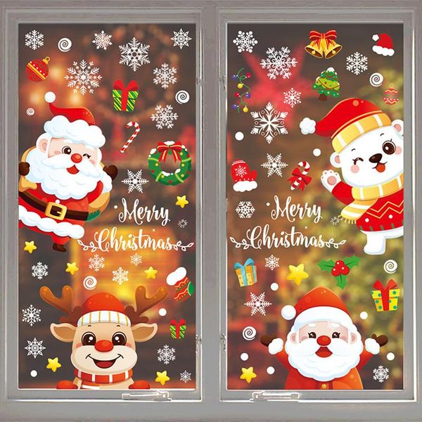

christmas decorations window decal santa claus snowflake stickers winter wall decals for kids rooms year