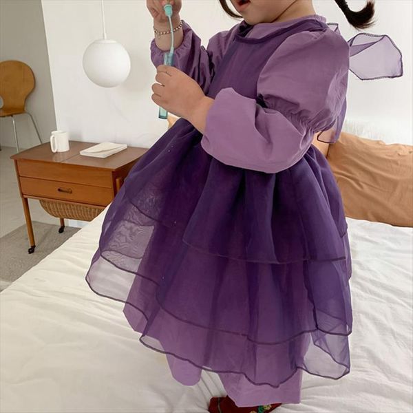 

autumn girl lace gown and dresses long sleeve 2 pcs, Red;yellow