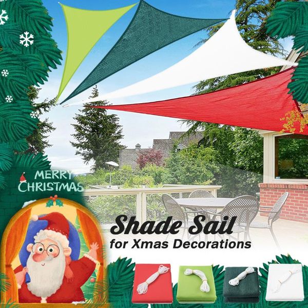

3x4x5m 300d pet 185gsm hdpe shade sail waterproof triangle sun awning tarp canopy ornament decoration red green white tents and shelters