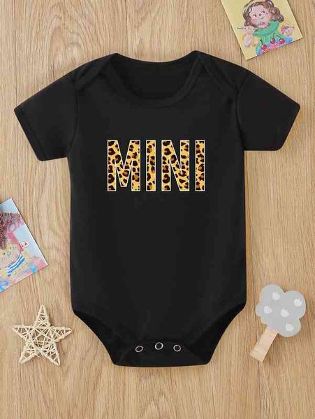 

baby 1pc leopard & letter graphic bodysuit she, Blue