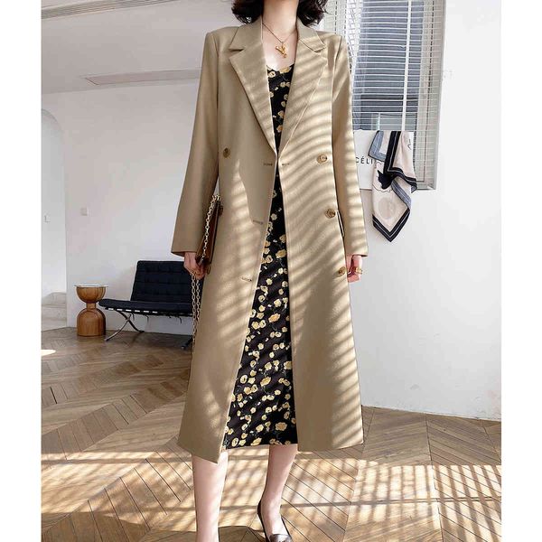 

blends khaki coat british-style women french spring jacket lady of outwear, Black