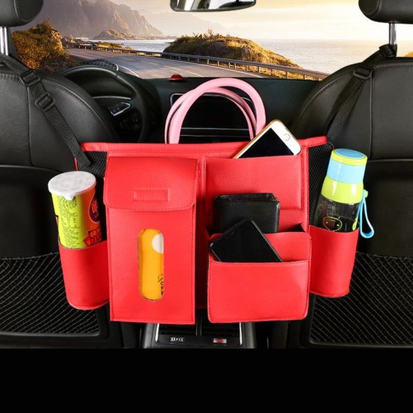 

car organizer mesh bag hanging between seat back storage net luggage holder pocket auto accessoires