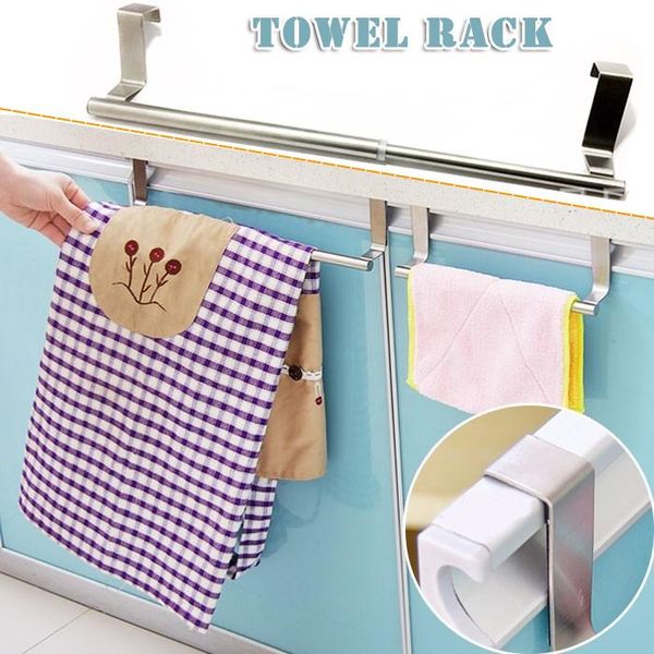

towel racks stainless steel retractable door rear hook adjustable matte storage punch household ud88