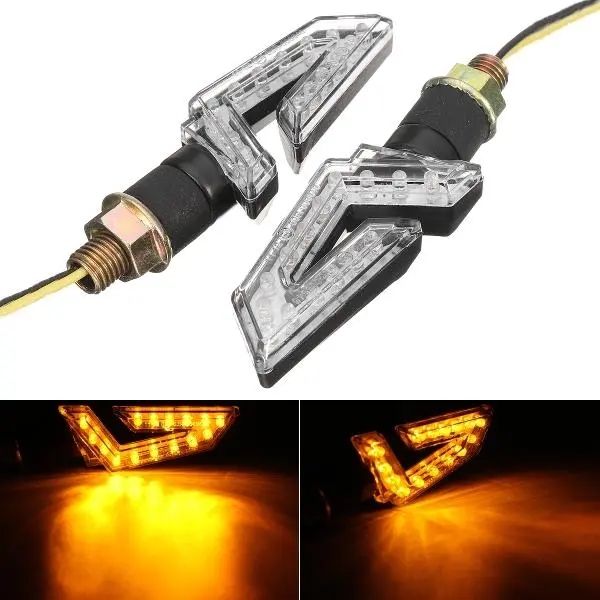 

pair 12v led turn signal indicator lights running lamp blinker universal motorcycle