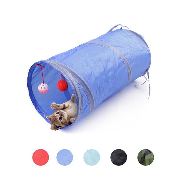 

cat toys collapsible two entrances tunnel toy balls mounted inside