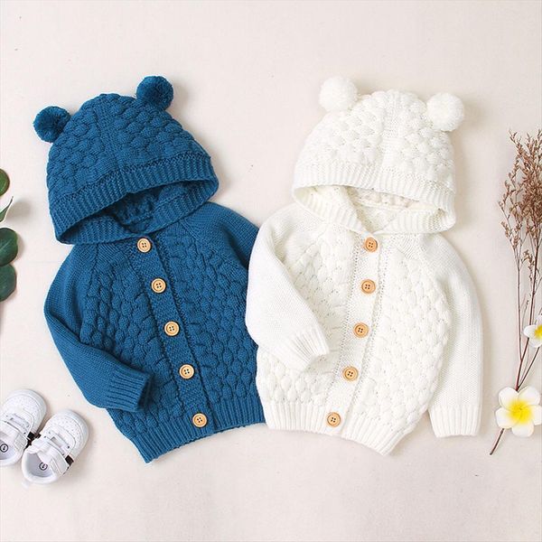 

baby boy clothes boys girls sweaters sweater winter jacket warm coat knit outwear hooded z4, Blue