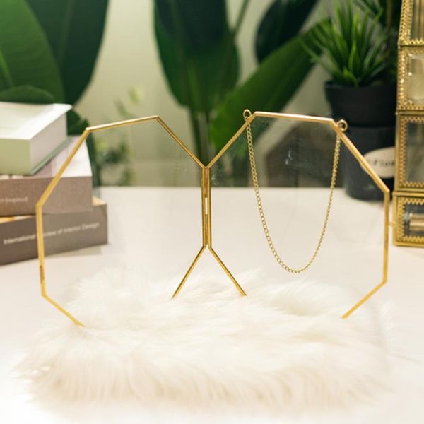 

frames brass octagon specimen clip hanging po frame geometric display plant home decoration artwork