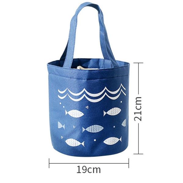 

cartoon printed lunch bag insulated thermal cool bags picnic box supply fashion casual outdoof print handbag organizer, Blue;pink
