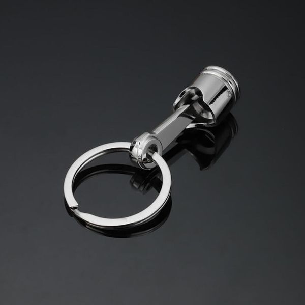 

creative gift metal piston car keychain keyfob engine fob key chain ring keyring car accessories, Silver