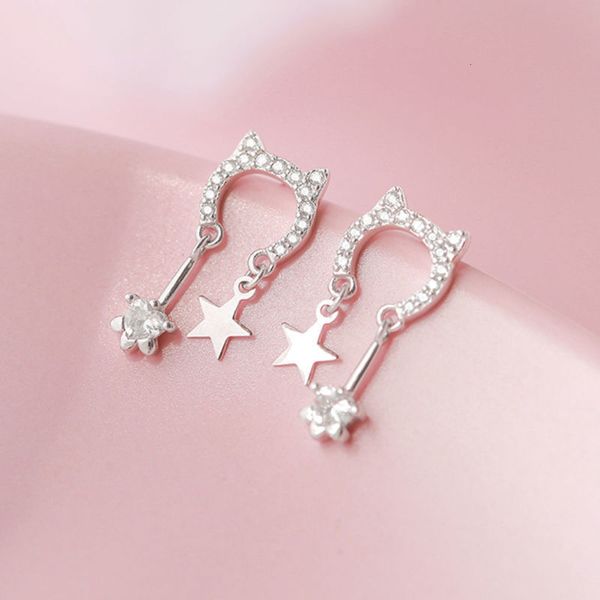 

sterling female earrings inlaid small earrings short fresh